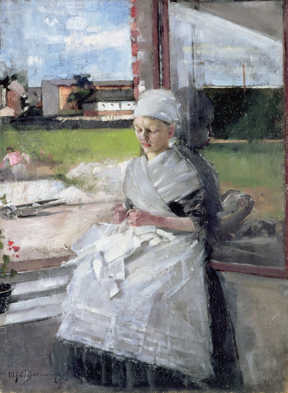 Breton Girl, 1889 olej na płótnie autorstwa Olga Boznanska
