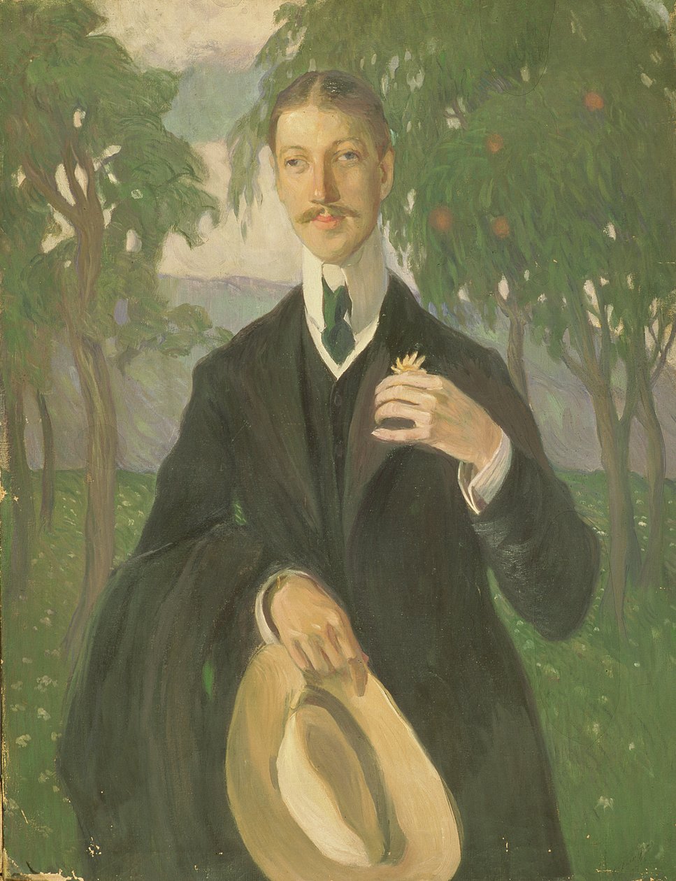 Portret Nikołaja Gumiljewa (1886-1921) 1909 (olej na płótnie) autorstwa Olga Lyudvigovna Della Vos Kardovskaya