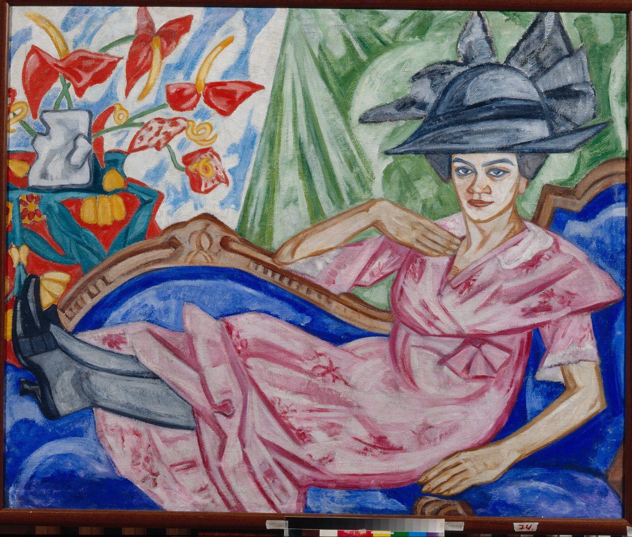 „Portret siostry artysty” (Portret siostry artysty) Obraz Olgi Vladimirovna Rozanova (1886-1918) 1912 - Olej na płótnie - Państwowe Muzeum Sztuki, Jekaterynburg autorstwa Olga Wladimirowna  Rosanowa