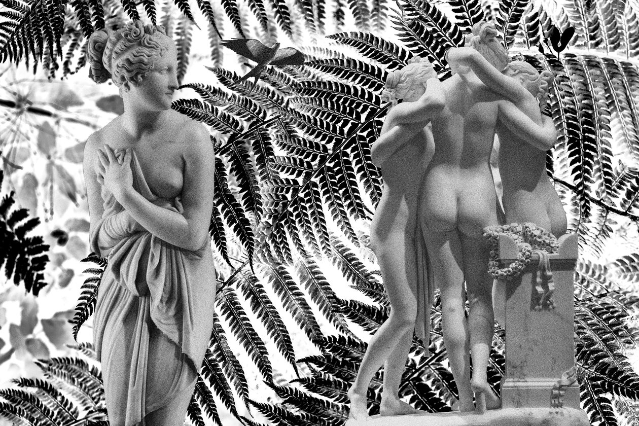 Statua con 2019 (cyfrowe media mieszane) autorstwa Olivia Gozzano