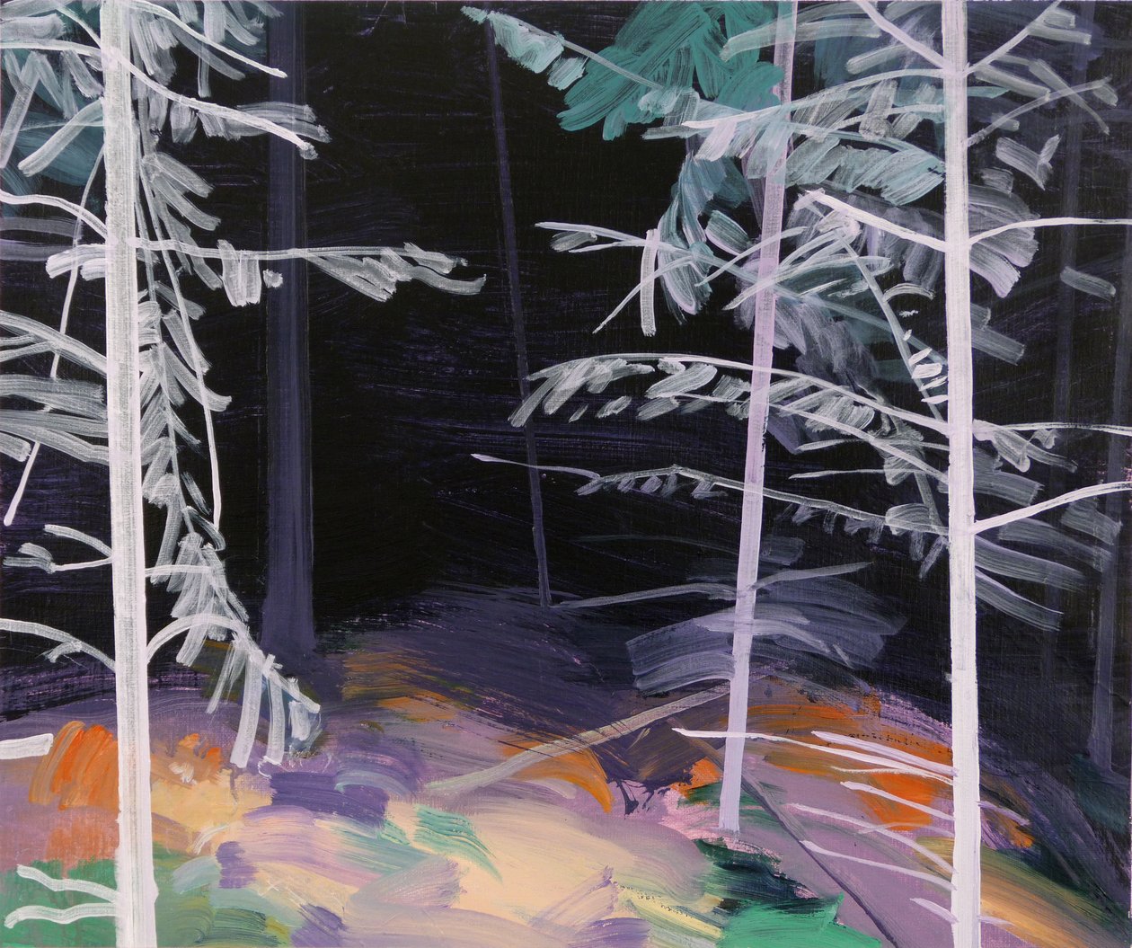 Czarny Las 5 ,2017 (akryl na płótnie) autorstwa Olivier Morel