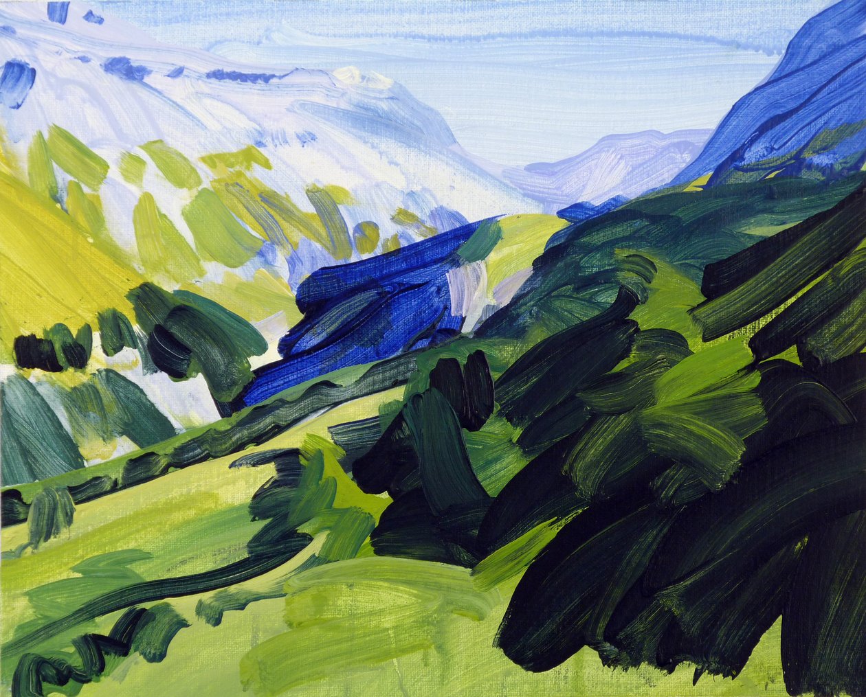 Leukerbad 34, 2017 (akryl na płótnie) autorstwa Olivier Morel