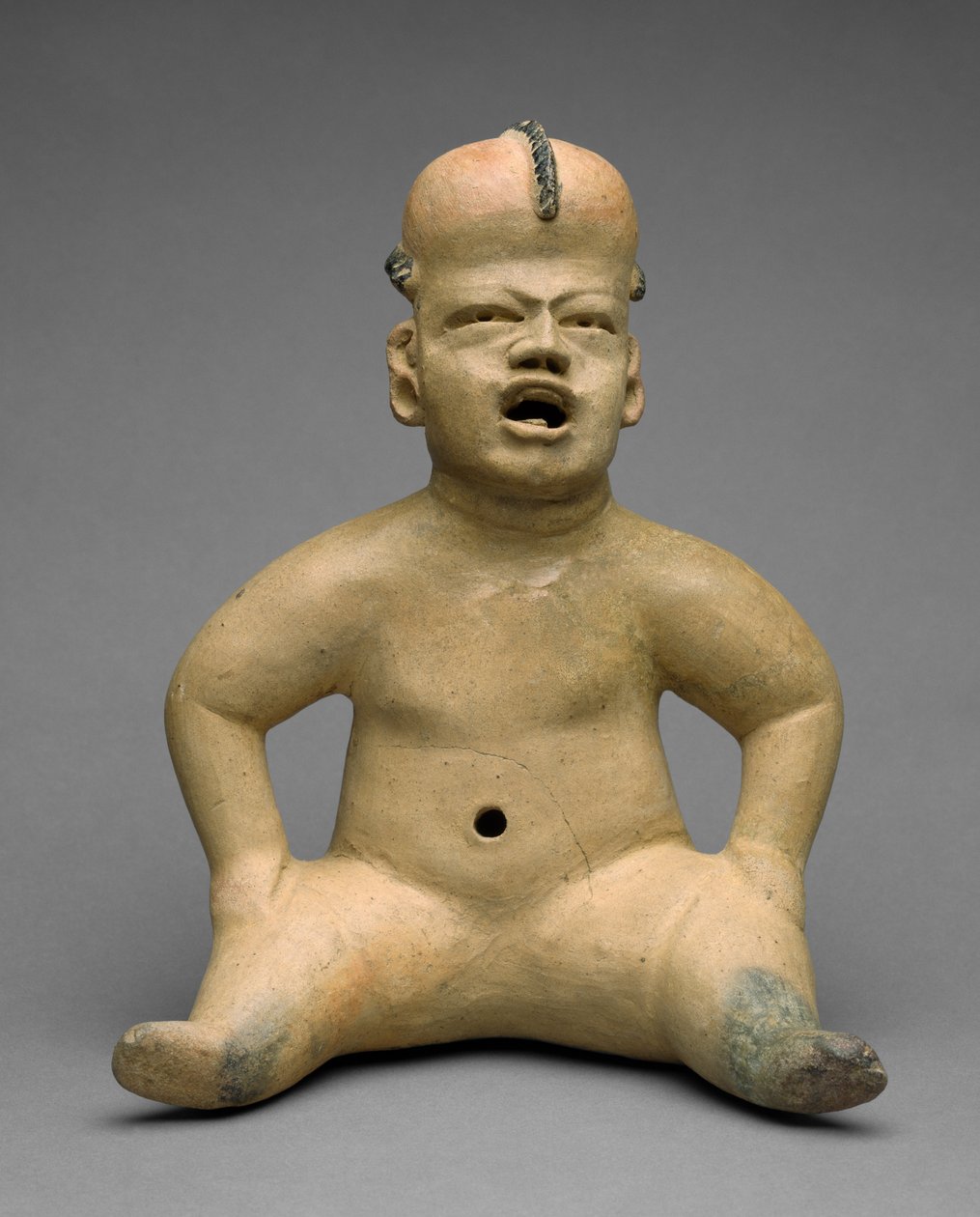 Siedząca figura (ceramiczne naczynia z bichromią i czarną smołą) autorstwa Olmec