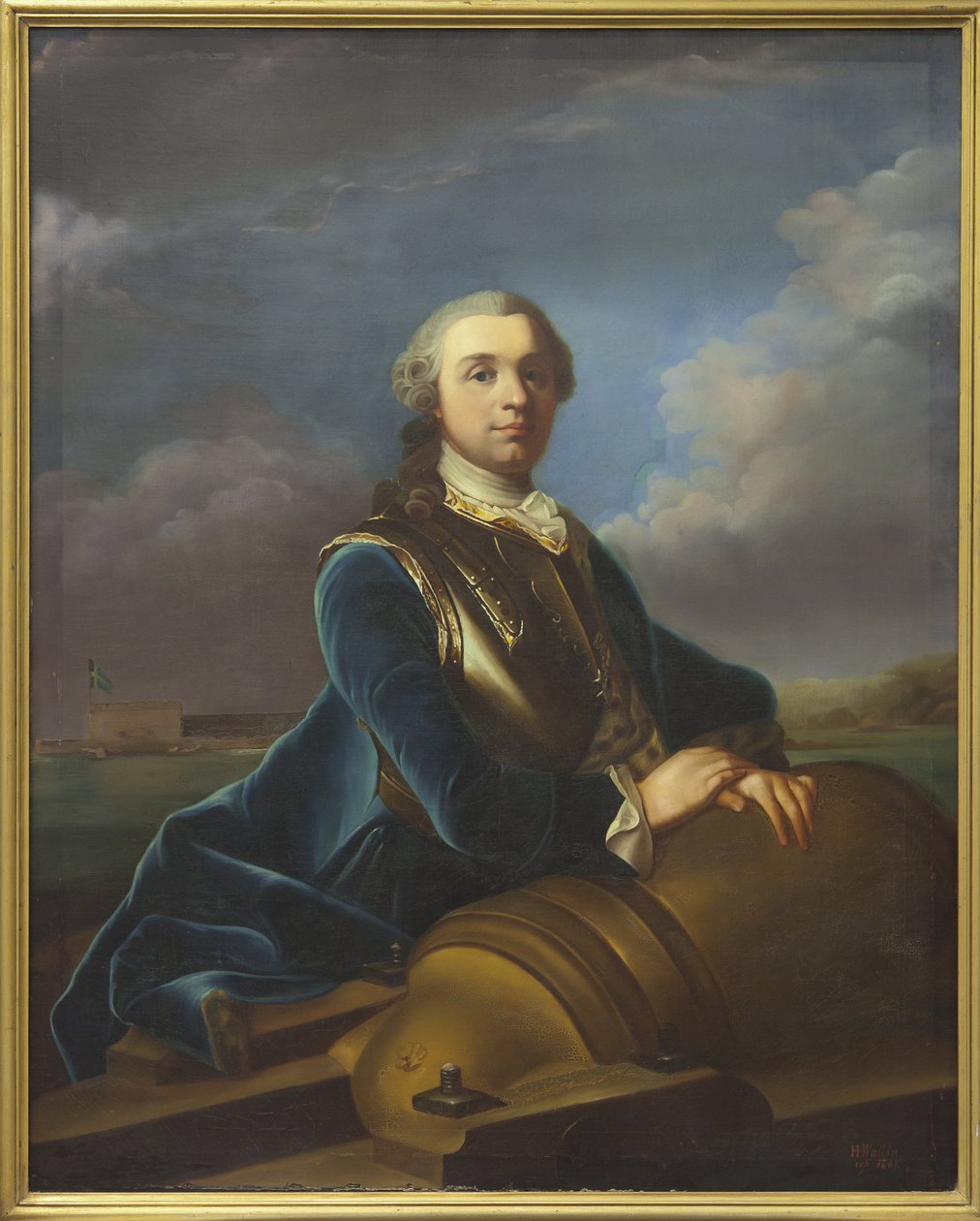 Hrabia Augustin Ehrensvard, offiier et architecte militaire suedois - Portret Augustina Ehrensvaerda (1710-1772), autorstwa Arenius, Olof (1700-1766). Olej na płótnie. Wymiar : 138x112 cm. Muzeum Narodowe w Sztokholmie autorstwa Olof Arenius