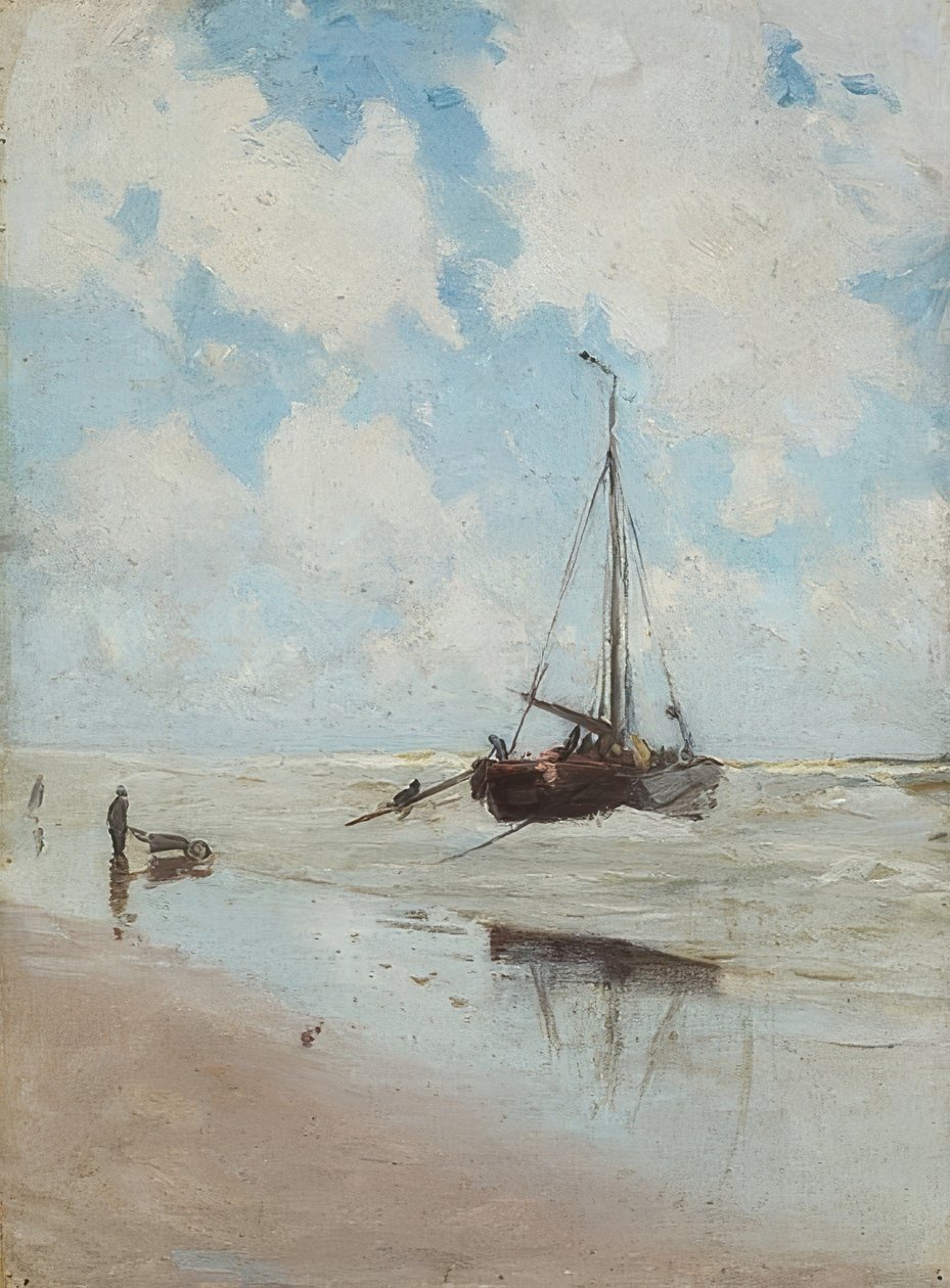 Łódź rybacka na plaży autorstwa Olof Jernberg