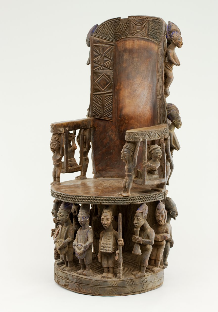 Chiefs Throne, Yoruba Culture (drewno i pigment) autorstwa Olowe of Ise Olowe of Ise