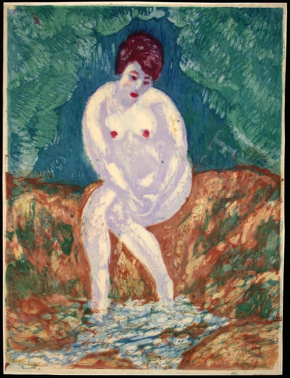 Wiosna, z serii „Szczęście” autorstwa Onchi Kôshirô