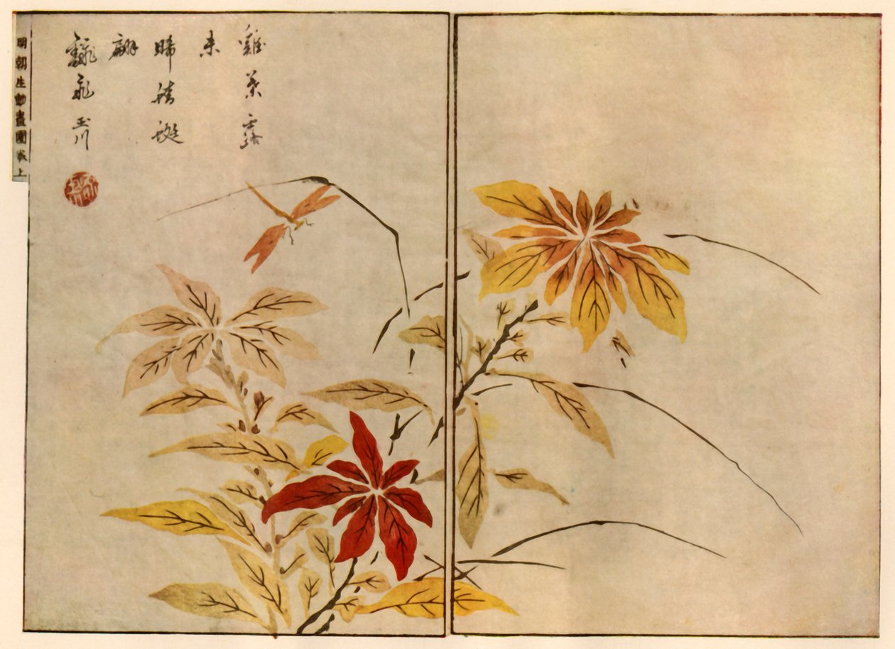 Ważka z roślinami, 1746, 1924. autorstwa Ooka Shunboku