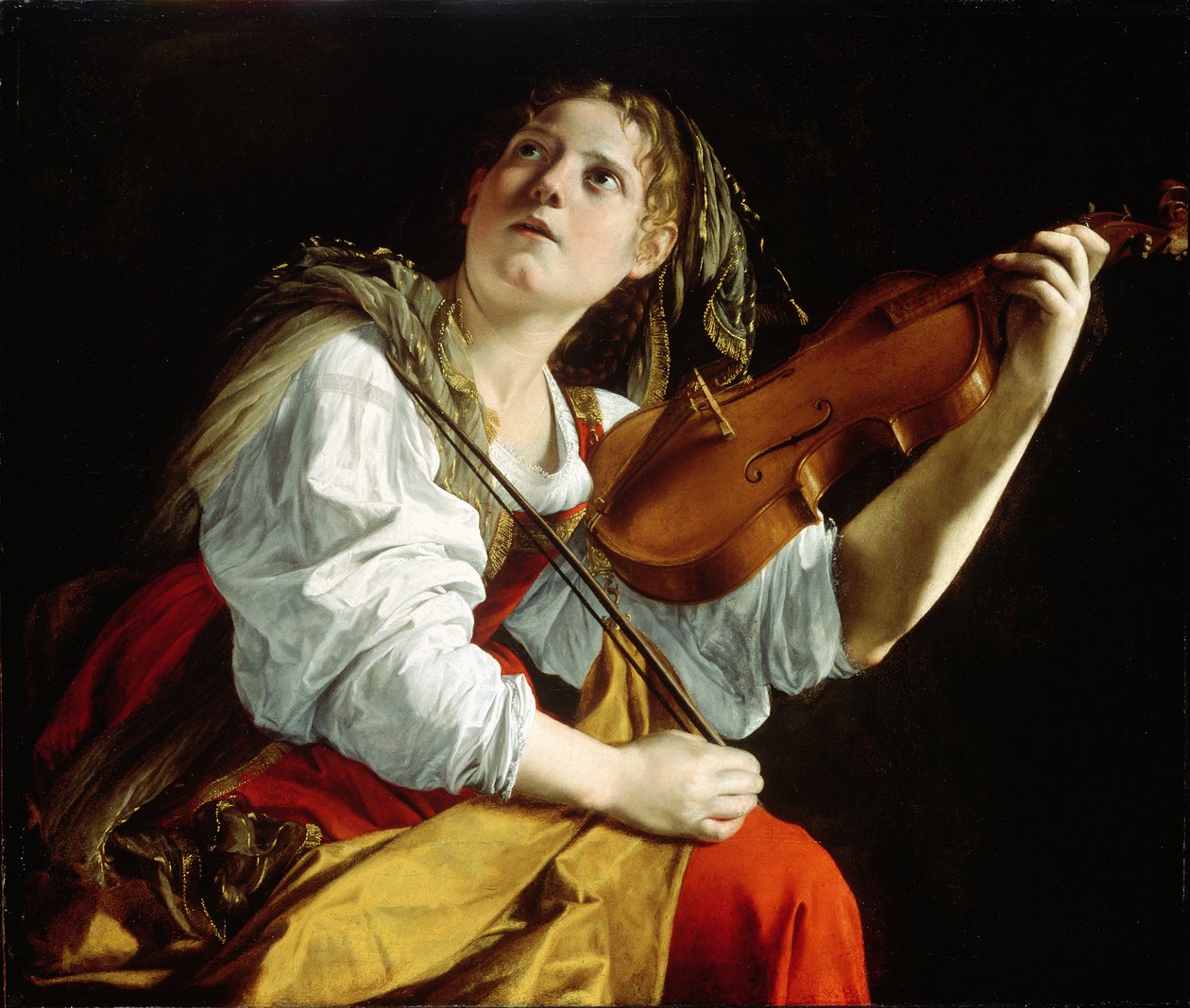 Młoda kobieta ze skrzypcami, ok. 1612 autorstwa Orazio Gentileschi