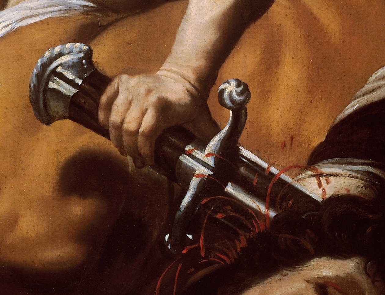 Fragment miecza Dawida od Dawida i Goliata autorstwa Orazio Borgianni