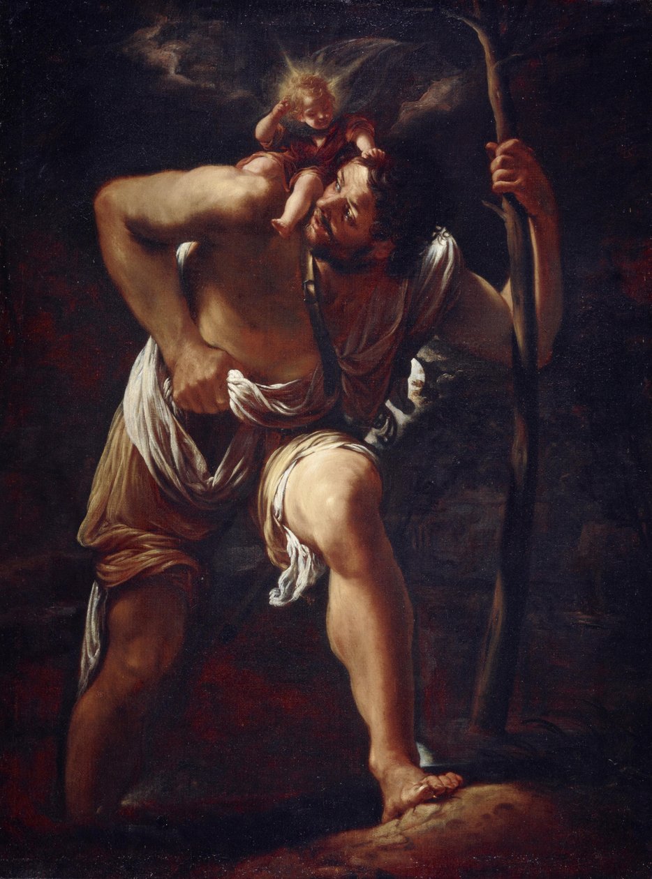 Święty Krzysztof niosący Dzieciątko Chrystus autorstwa Orazio Borgianni