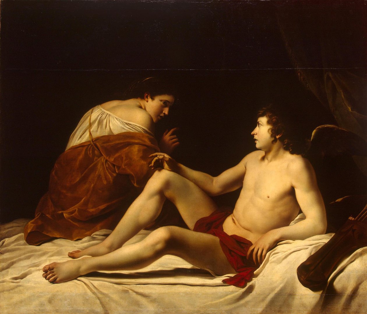 Kupidyn i Psyche autorstwa Orazio Gentileschi