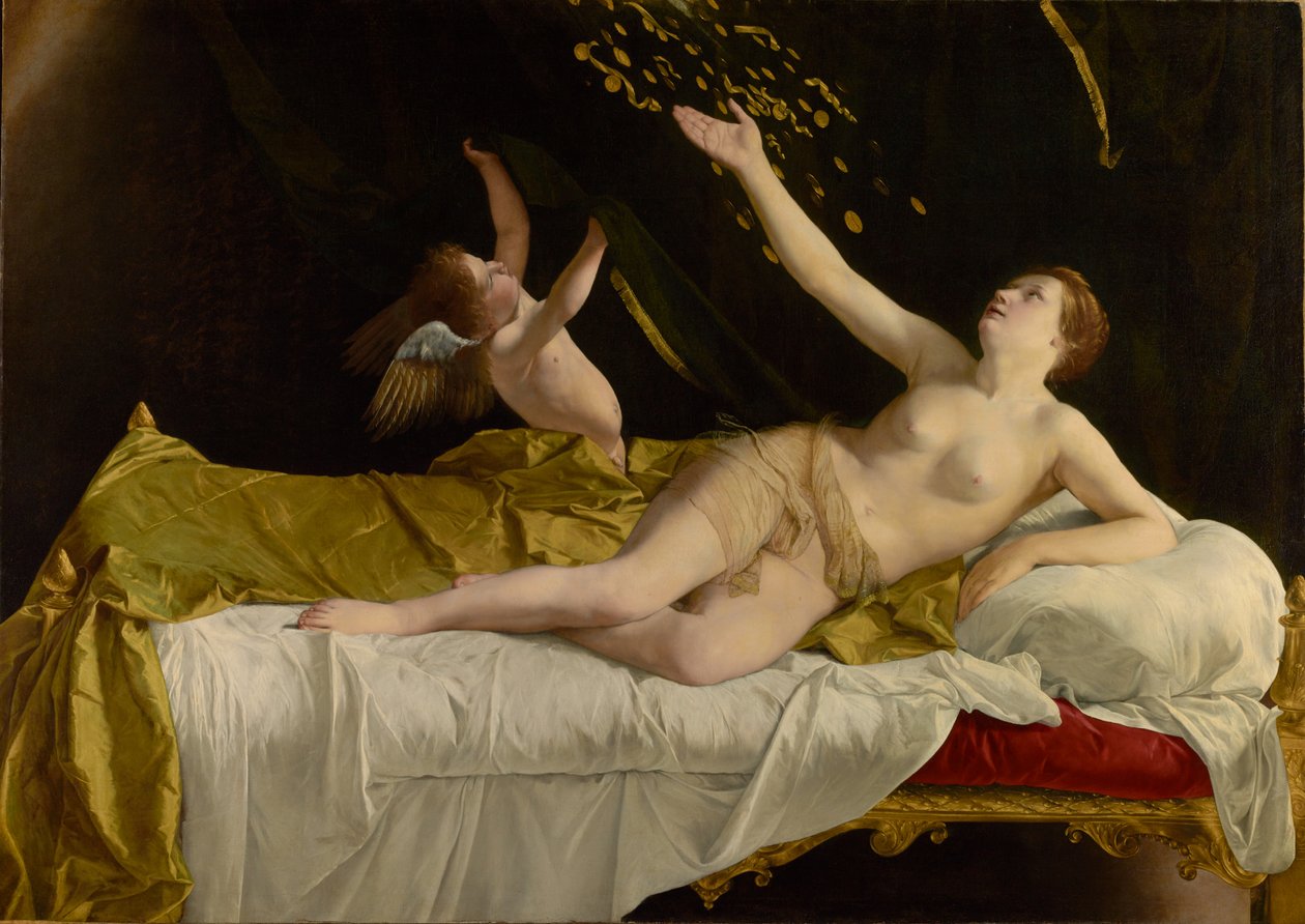 Danaë i złoty deszcz autorstwa Orazio Gentileschi