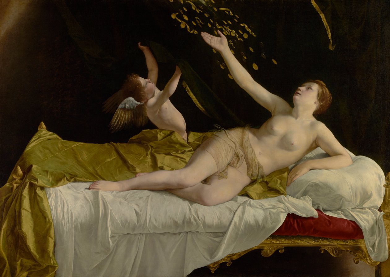 Danae i deszcz złota, autorstwa Orazio Gentileschi