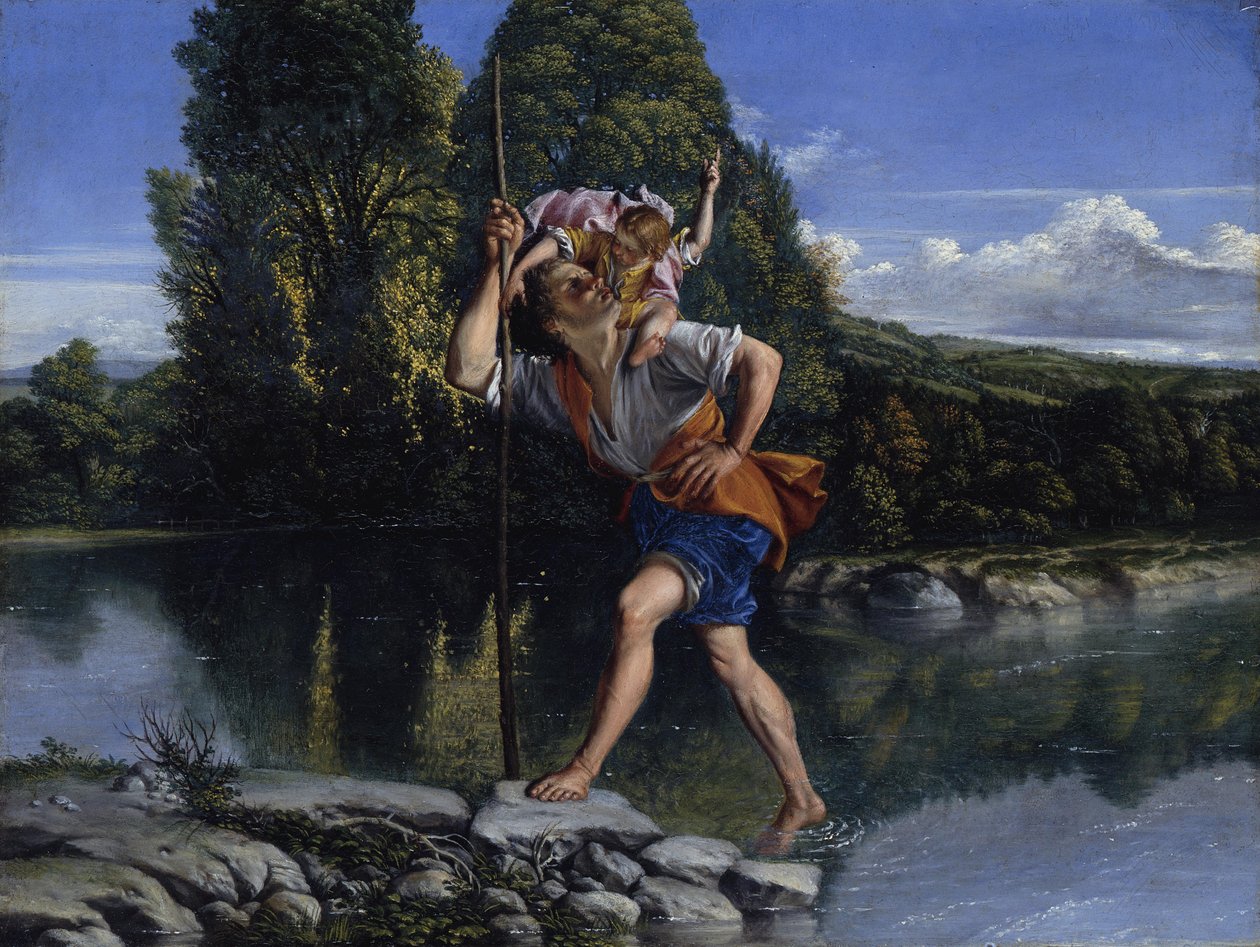 Krajobraz ze św. Krzysztofem autorstwa Orazio Gentileschi