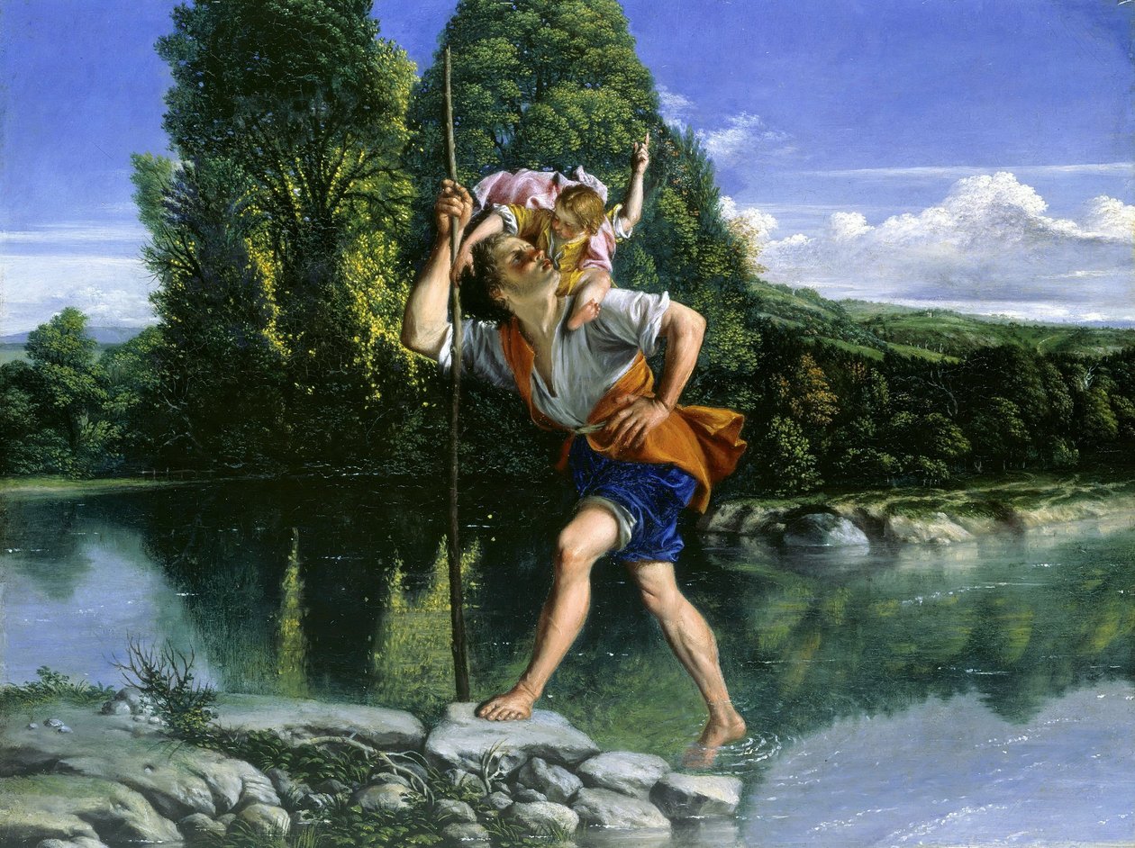 Krajobraz ze św. Krzysztofem autorstwa Orazio Gentileschi