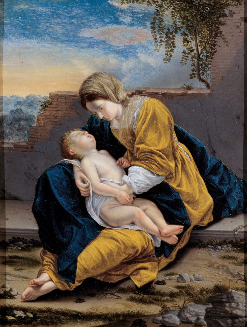 Madonna z Dzieciątkiem w pejzażu, 1621-1624 autorstwa Orazio Gentileschi
