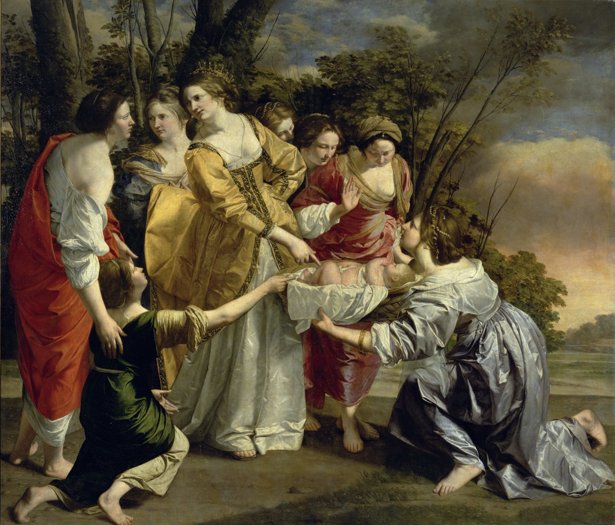 Mojżesz uratowany z Nilu, ok. 1630 (olej na płótnie) autorstwa Orazio Gentileschi