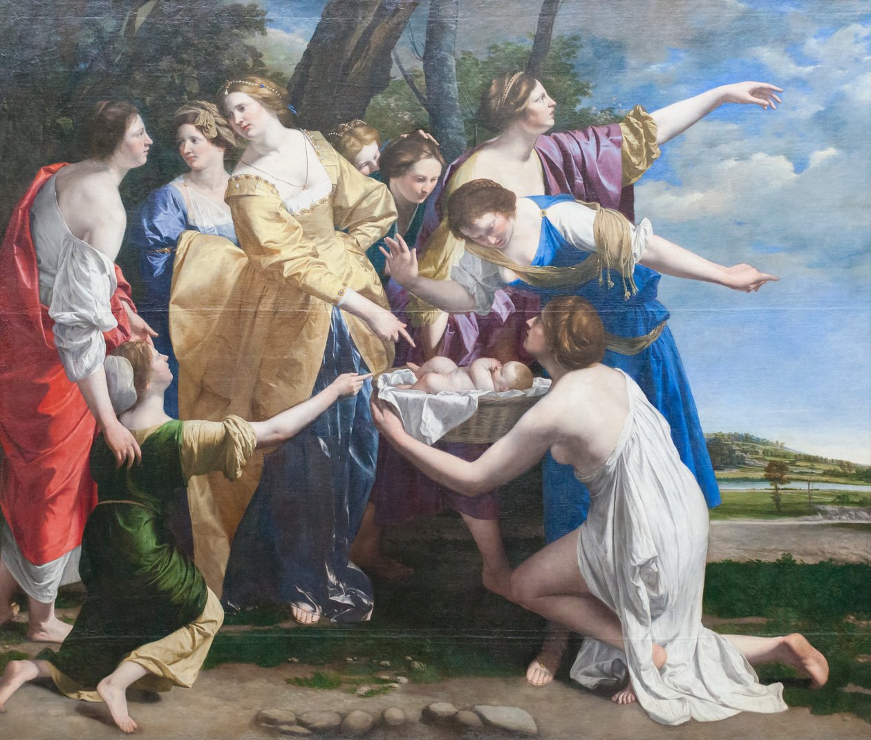 Odnalezienie Mojżesza, wczesne lata 30. XVII wieku (olej na płótnie) autorstwa Orazio Gentileschi