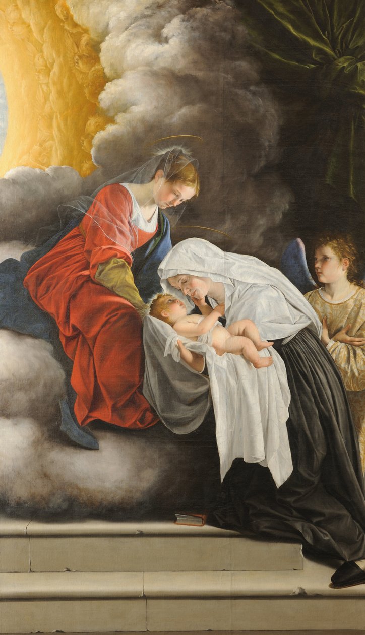 Dziewica z Dzieciątkiem ze św. Franciszką z Rzymu, 1615-1618. autorstwa Orazio Gentileschi