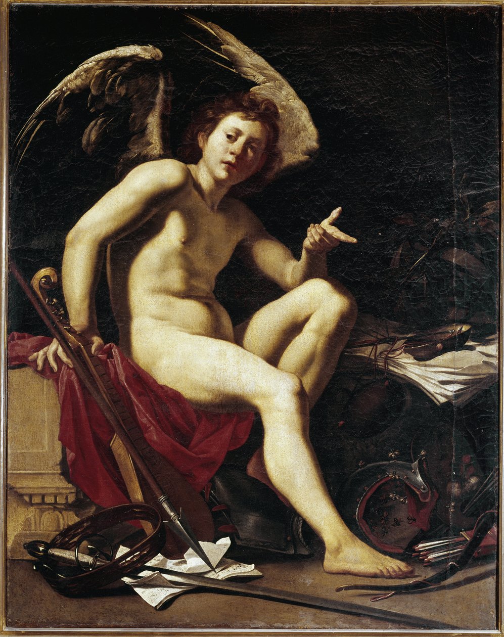 Zwycięska miłość - Zwycięska miłość - Malarstwo Orazio Riminaldi (1486-1630) autorstwa Orazio Riminaldi