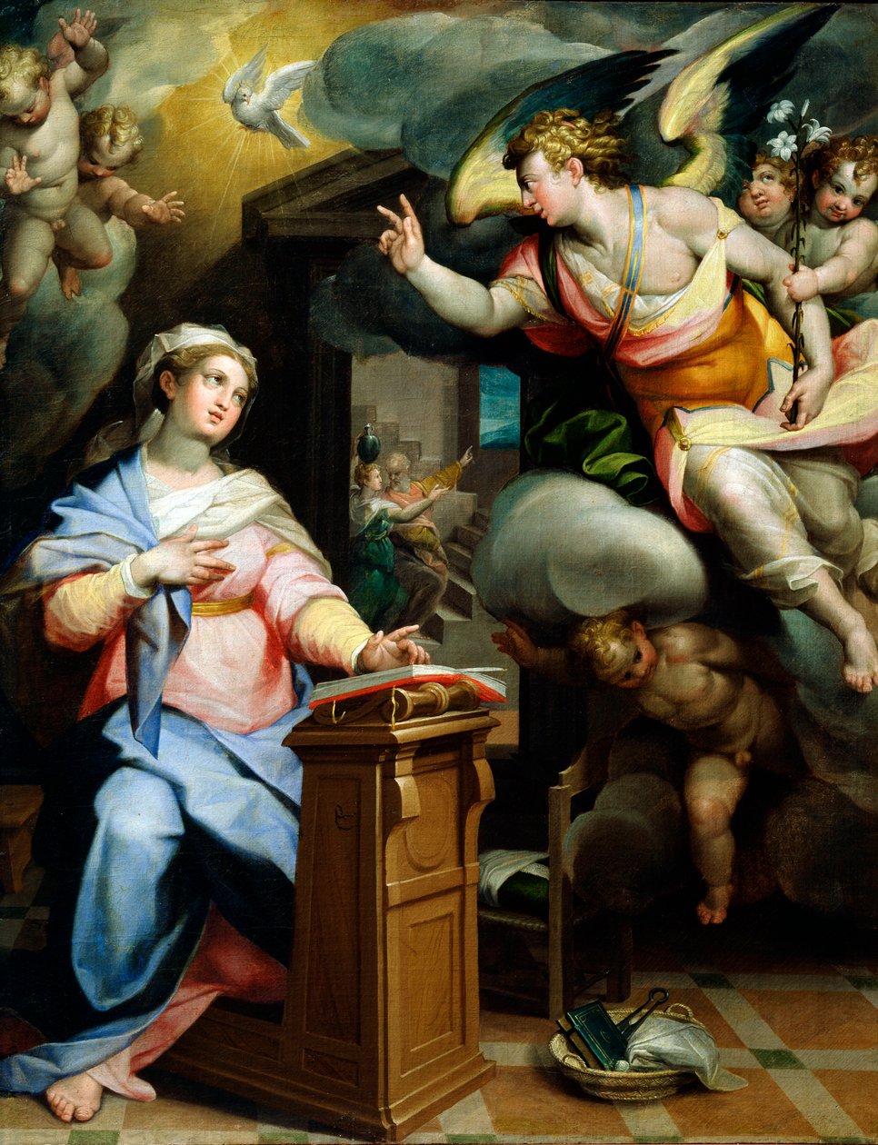 Zwiastowanie, 1560s autorstwa Orazio Samacchini