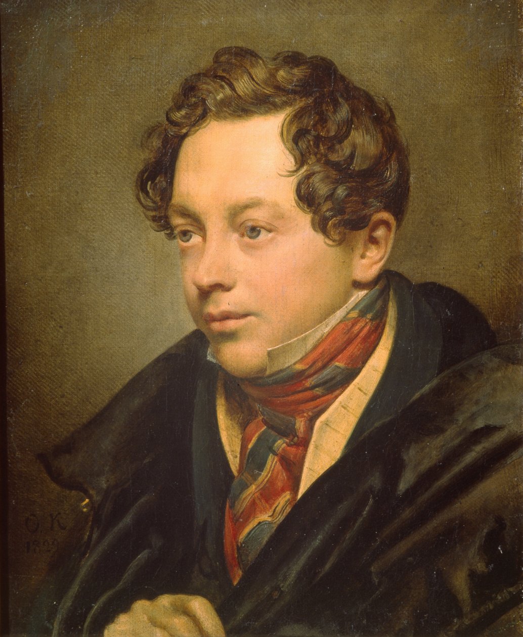 Portret artysty Piotr Basin 1794-1881, 1829 autorstwa Orest Adamovich Kiprensky