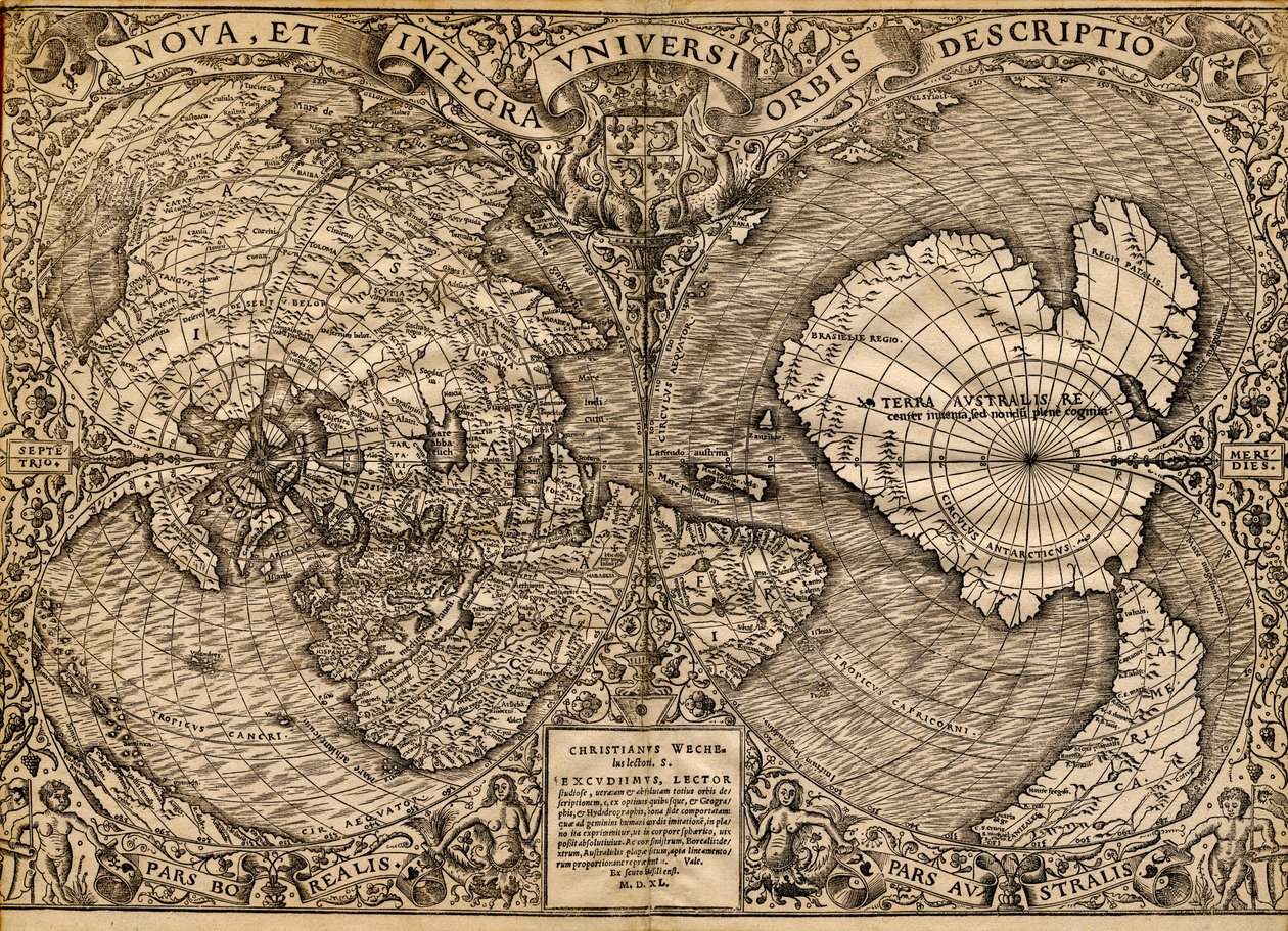 Nova, et integra universi orbis descriptio autorstwa Oronce & Roigny Joannem & Mela Pomponius Finé