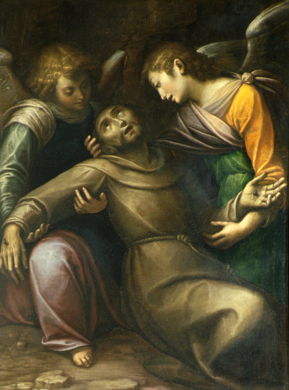 Święty Franciszek pocieszony przez dwa Anioły autorstwa Orsola Maddalena Caccia