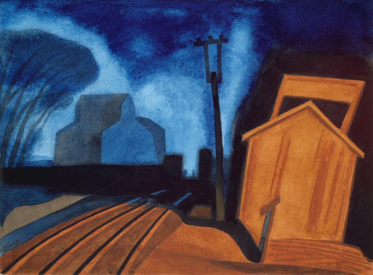 Flaga stacji, Elizabeth, New Jersey, 1925 autorstwa Oscar Florianus Bluemner