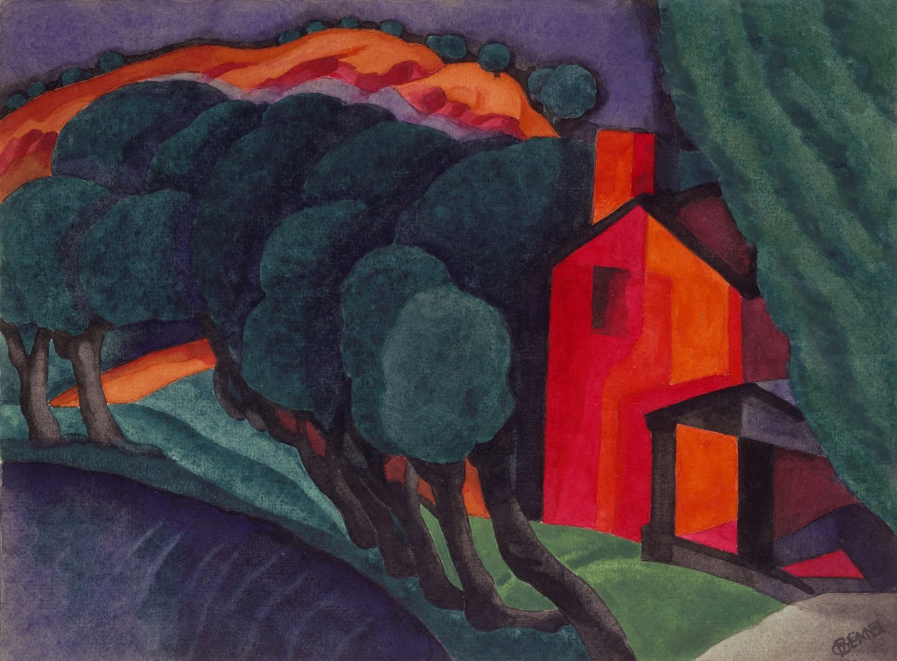 Rozświetlona noc, 1924 autorstwa Oscar Florianus Bluemner