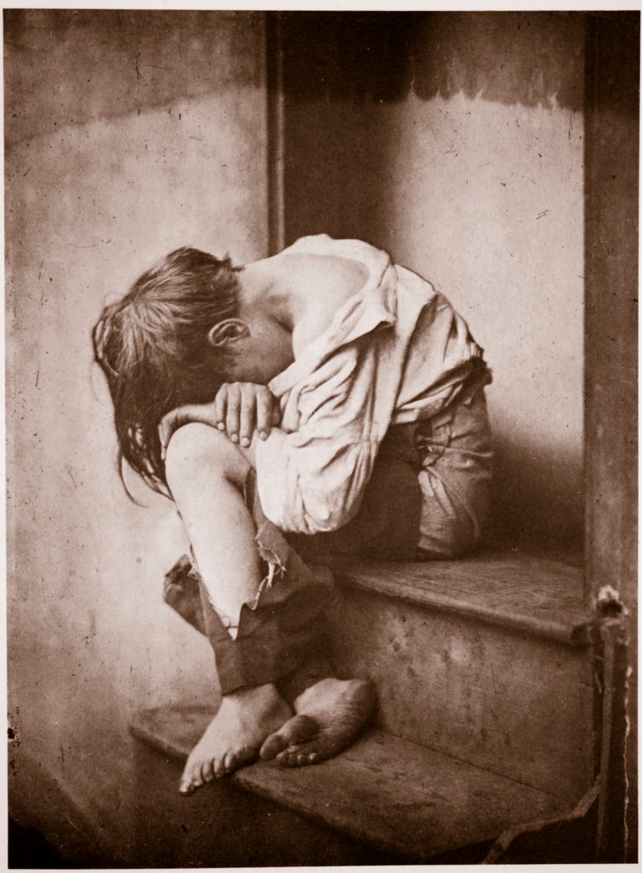 Noc poza domem, bezdomny, ok. 1857 (fotograwiura) autorstwa Oscar Gustav Rejlander