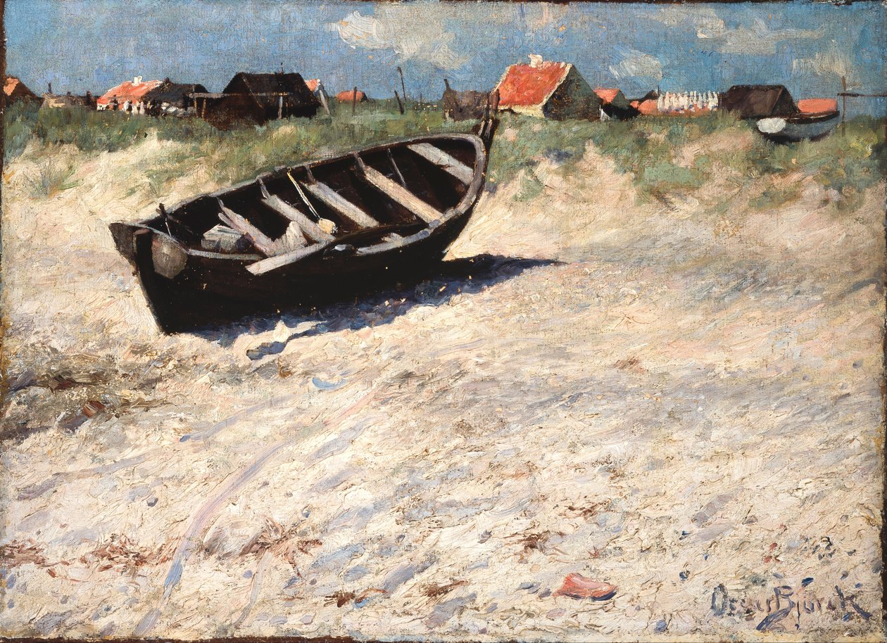 Łódź na South Beach w Skagen autorstwa Oscar Gustaf Bjorck