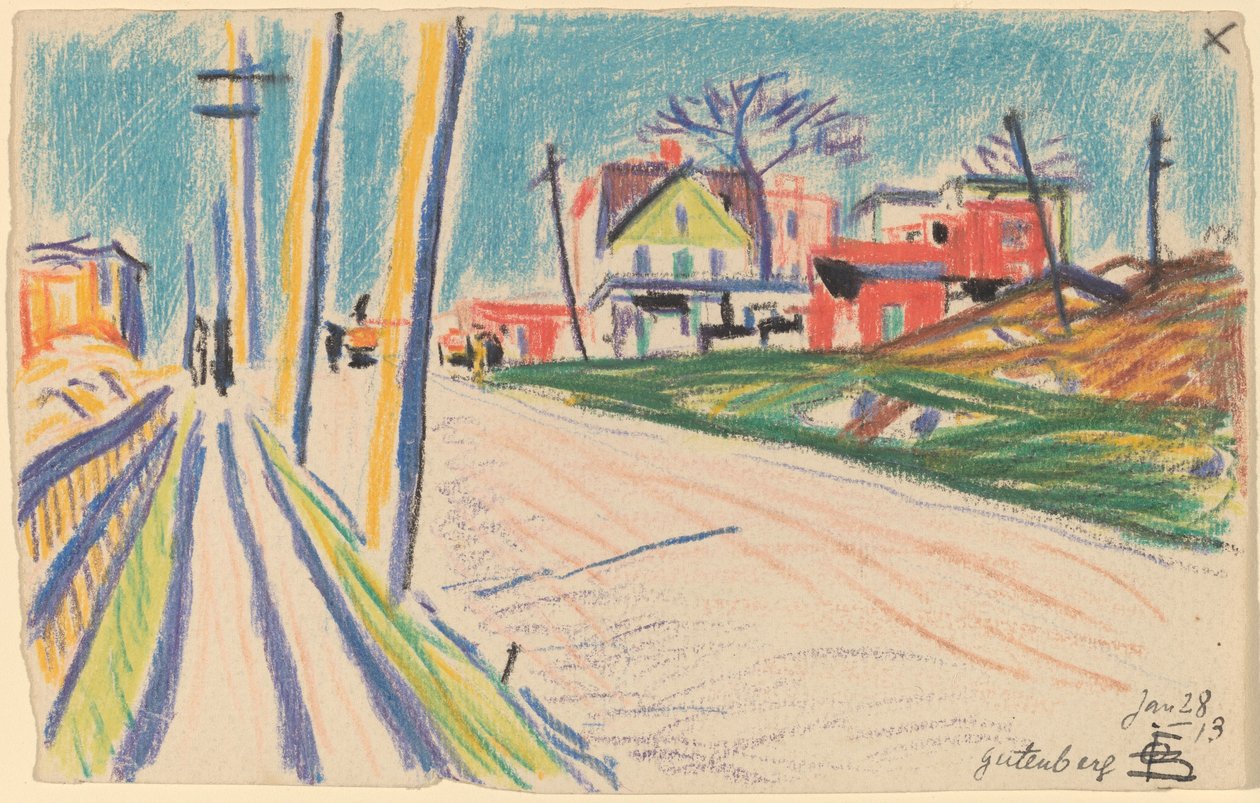 Ulica na Bronksie autorstwa Oscar F. Bluemner