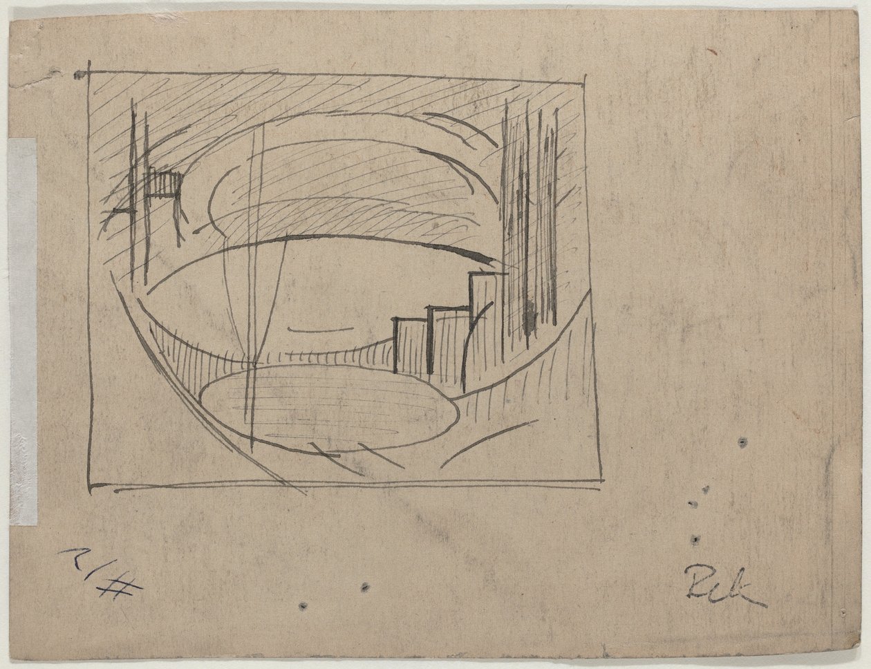 Studiuj dla „Soho” (verso) autorstwa Oscar F. Bluemner