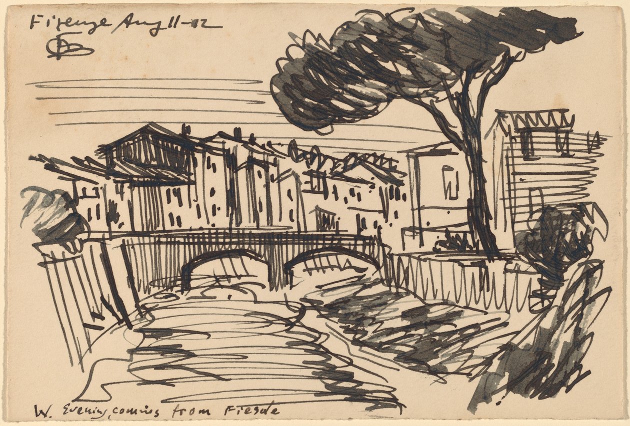 Arno wieczorem, Florencja autorstwa Oscar F. Bluemner