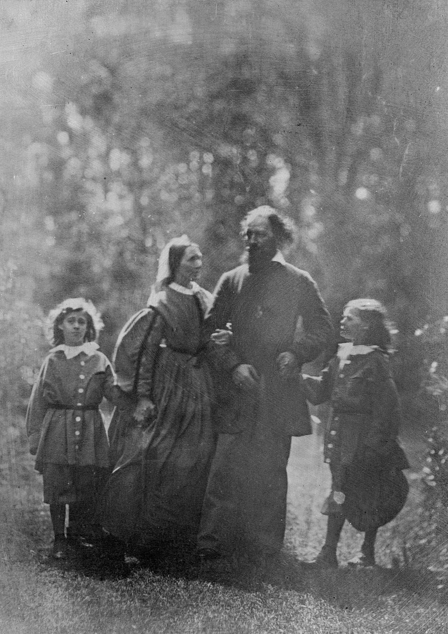 Alfred, Lord Tennyson z żoną Emily i dwoma synami, Hallamem i Lionelem, ok. 1862 (druk albumowy) autorstwa Oscar Gustav Rejlander
