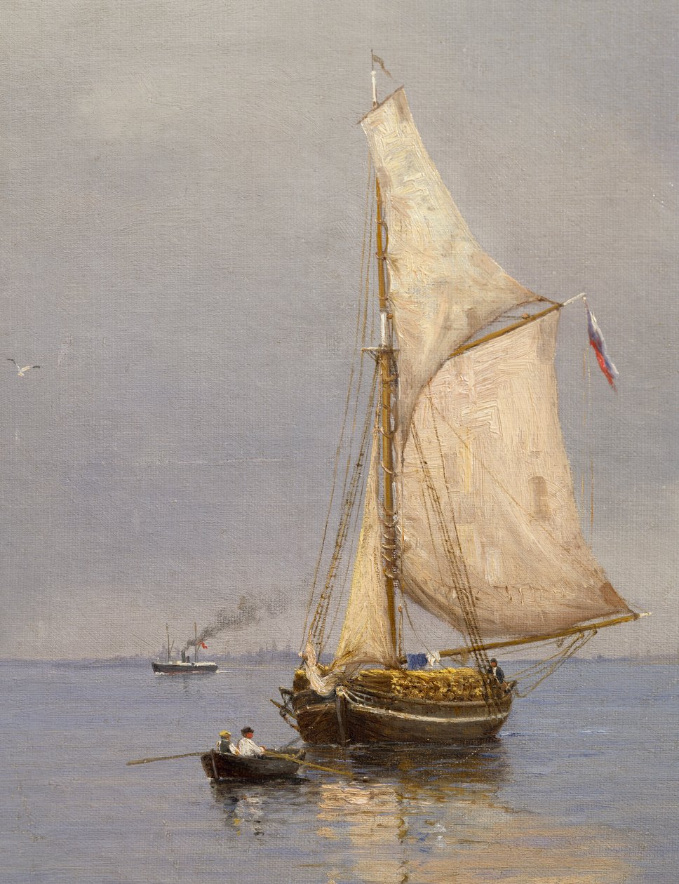 Letni dzień poza portem – Oscar Kleineh (1846-1919), Finlandia autorstwa Oscar Kleineh