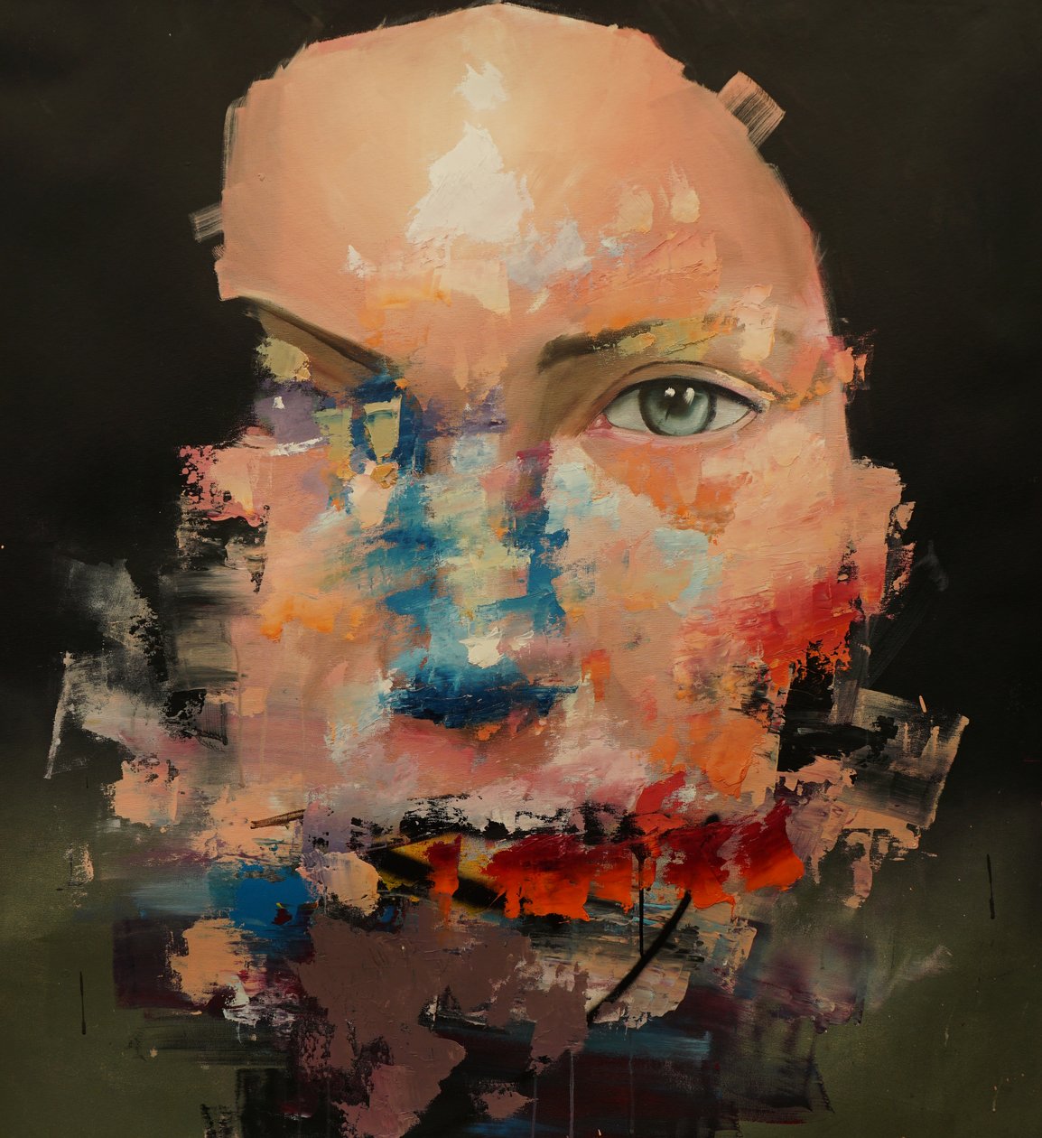 Distorted Color Model, 2018-2025 (akryl i olej na płótnie) autorstwa Oscar Nin
