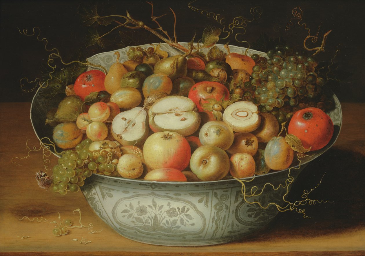 Martwa natura owoców w porcelanowej misce autorstwa Osias the Elder Beert