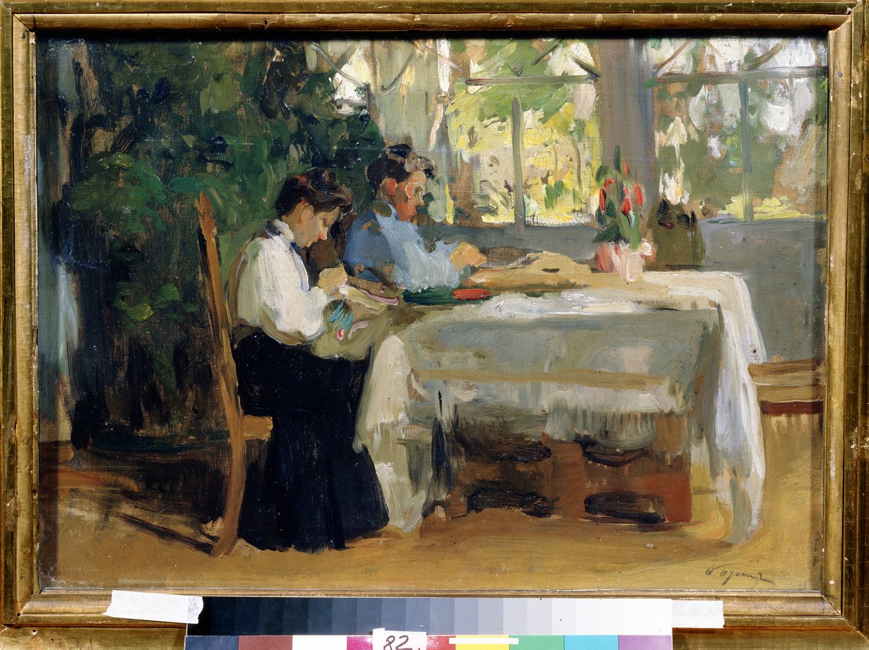 „Dance la Veranda” Peinture de Osip Emanuilovich Braz (1872-1936) Państwowe Muzeum Sztuki im. A. Radishcheva, Saratów autorstwa Osip Emmanuilovich Braz