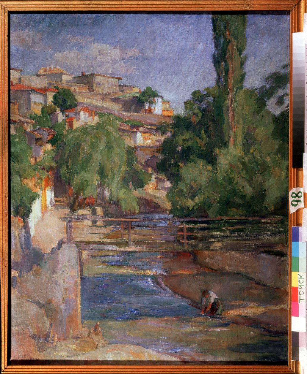 „Pejzaż z mostem i rzeką” Obraz Osipa Emmanuilovicha Braza (1872-1936) 1912 Państwowe Muzeum Sztuki, Tomsk autorstwa Osip Emmanuilovich Braz