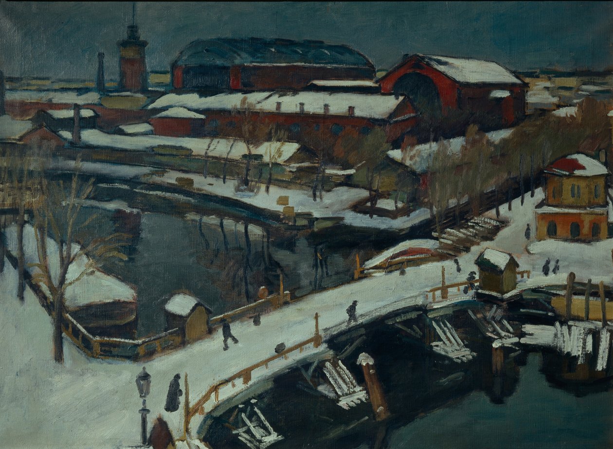 Zimowy krajobraz. Piotrogród, 1920 autorstwa Osip Emmanuilovich Braz