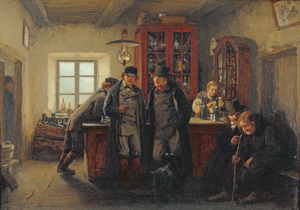 Chłopi w pubie autorstwa Oskar Hoffmann