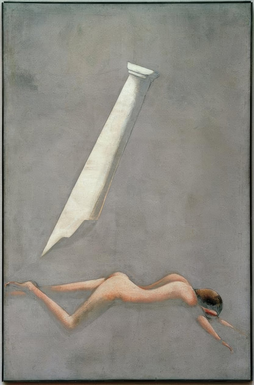 Cykl Folkwang: upadły mężczyzna z kolumną autorstwa Oskar Schlemmer