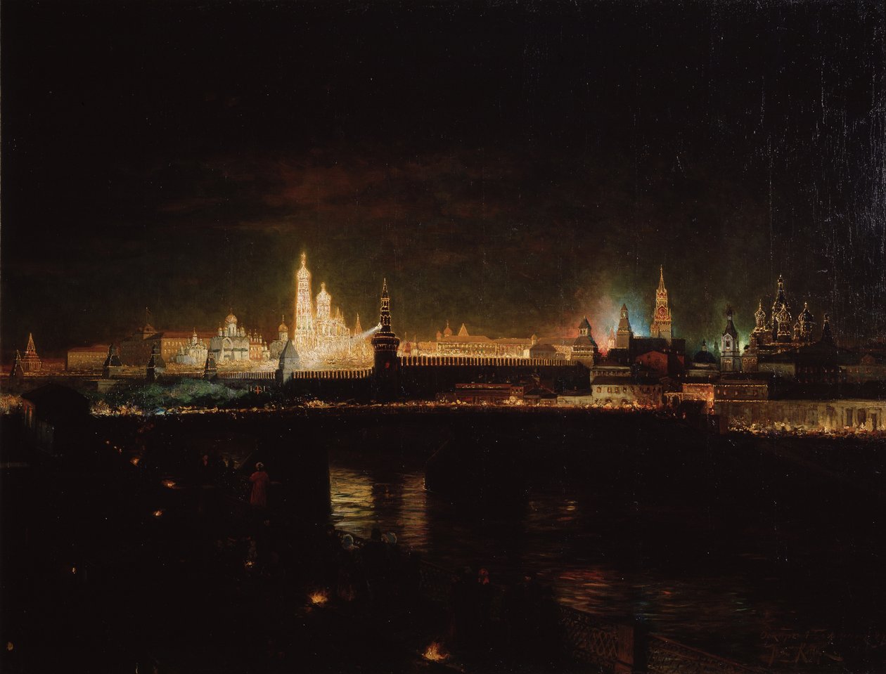 Iluminacja Kremla Moskiewskiego, 1883 autorstwa Oskar Adolfovich Hofman
