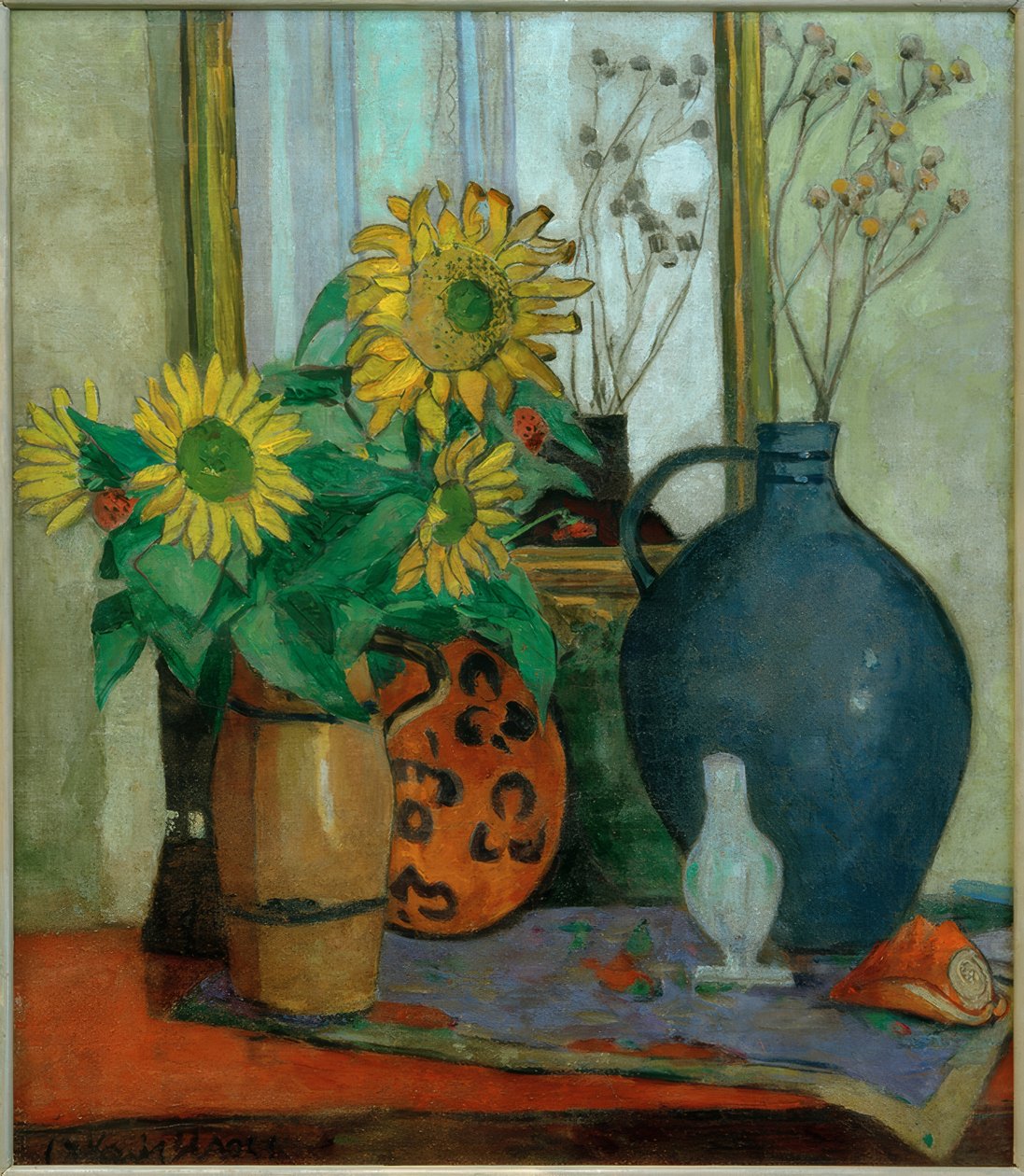 Słoneczniki z miską Matisse autorstwa Oskar Moll