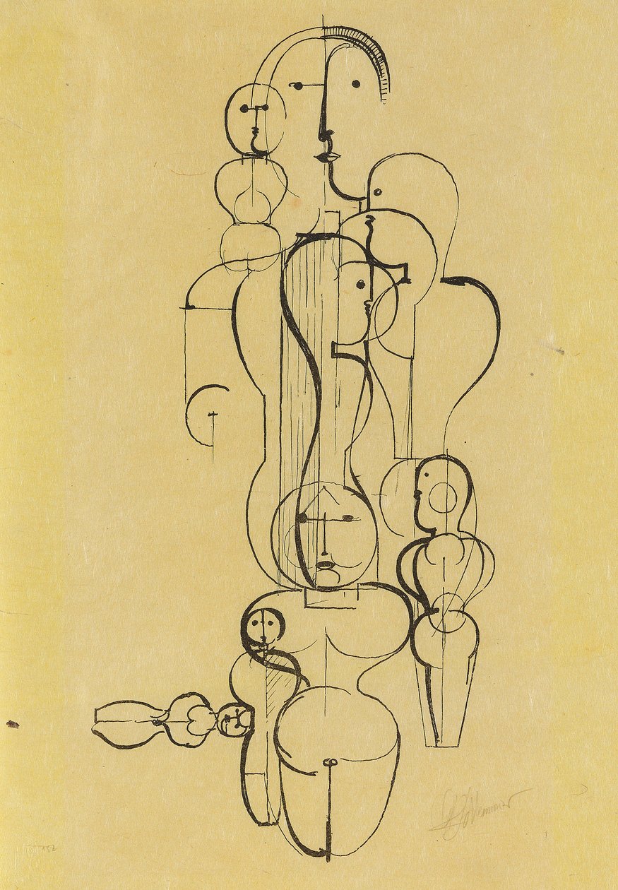 Grupa koncentryczna: Rysunek Plan K1 Grupa koncentryczna: Rysunek Plan K1, 1922. autorstwa Oskar Schlemmer