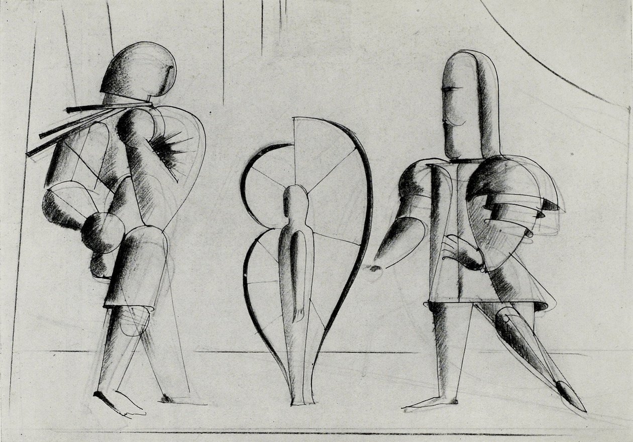 Ze sceny w Bauhausie Scena w Bauhausie, 1925. autorstwa Oskar Schlemmer