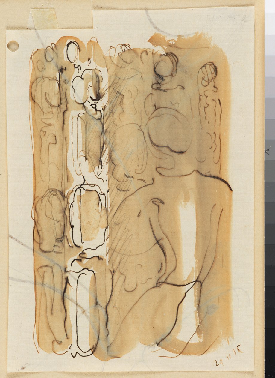 Gruppe mit Rückenfigur autorstwa Oskar Schlemmer